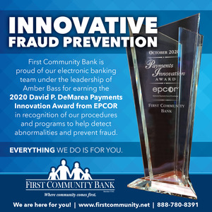 FIRST COMMUNITY BANK RECEIVES DISTINGUISHED EPCOR RECOGNITION 